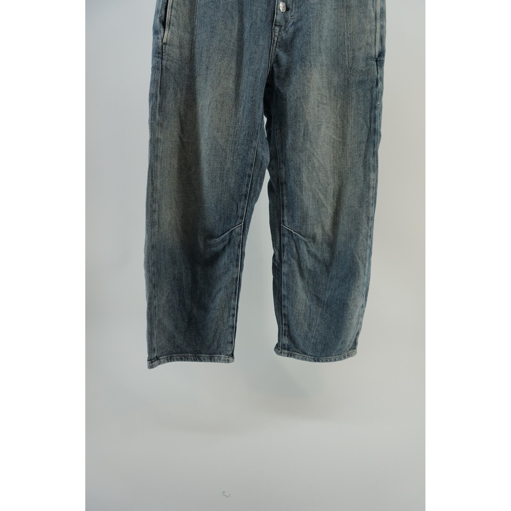 WE THE FREE X FREE PEOPLE OSAKA MID RISE BARREL Boho Artisan Light Wash Blue 25 - Picture 5 of 12